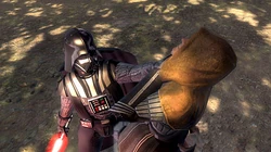 Вейдер побеждает джедая Кенто Марека, скрывавшегося с сыном на Кашиике