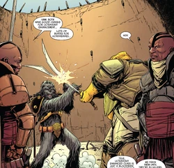 Чёрный Кррстан сражается в бойцовой яме