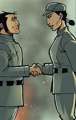 Приам приветствует лейтенанта Манеха