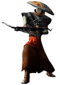 Эмбо со своим арбалетом.