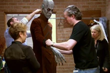 Bruce Spence getting fitted