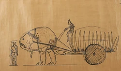 Эскиз повозки, запряжённой бларргом