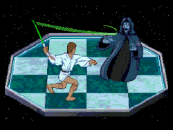 Люк Скайуокер пытается победить Палпатина