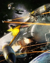 N-1 ведёт бой с дроидами-стервятниками