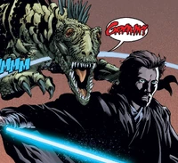 Сторожевой массифф атакует Оби-Вана Кеноби