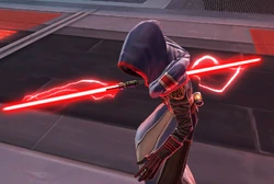 Нефарид во время поединка с рыцарем-джедаем.