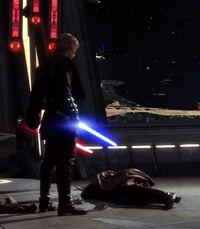 Энакин Скайуокер после обезглавливания Дуку.