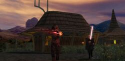 Dooku fights on Kashyyyk