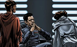 Лея Органа встречается с лордом Тионом на Раллтиире.