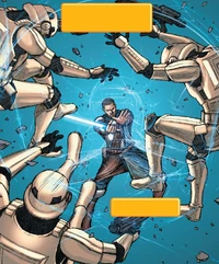  использует телекинез против 