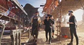 Юэн Макгрегор и Дебора Чоу на съёмках сцен в Тибидонской станции