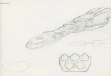 Эскиз «Дредноута» для игры «Star Wars: TIE Fighter»
