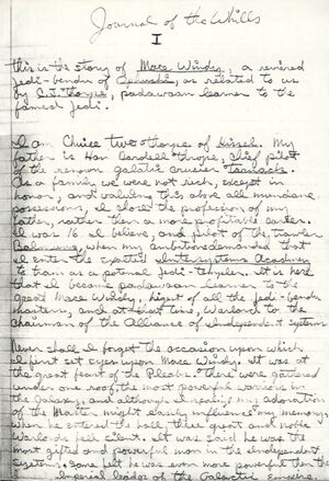 Journal of the Whills from first draft