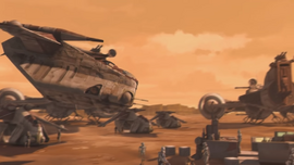 Republic gunship flying