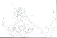 Sketch of Angela's part in the final frame of the Japanese server's animated opening