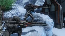 Mercenaries firing Binary Rifles