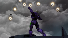 North, about to utilize his energy shield to stop several incoming missiles