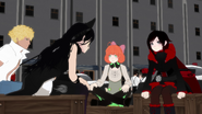 Sitting with Ruby, Sun, and Penny after the fight