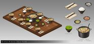 Mistral house table food concept art
