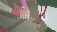 Nora holds Ren's hand