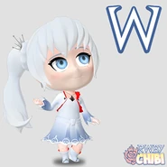 Weiss' chibi design in a Facebook advertisement[2]