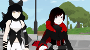 Alongside Blake Belladonna, watching Weiss walk away.