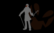 Roman's silhouette during the ending credits of the episode "Players and Pieces".