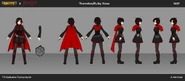 Thanatos/Classic Ruby Rose model turnaround for RWBY x SMITE