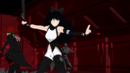 Blake in a combat pose with Gambol