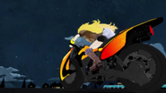 Yang on her motorcycle