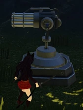 A machine gun turret.