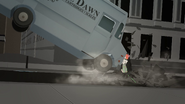 One of the store's trucks runs into Penny