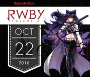 Promotional material for Volume 4, featuring Blake's timeskip outfit