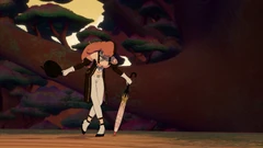 Neo letting go of her vendetta against Ruby and parting amicably to her and her friends.