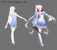 Concept art for Weiss' pajamas