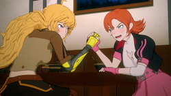 Nora and Yang settle their strength.