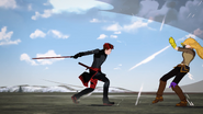 V6 scene: Adam merges with the remaining clone while attacking.