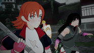 Nora, Jaune, and Ren look on.