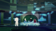 A holographic display of Amity Colosseum is visible above Vale.
