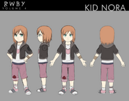 Concept art for Kid Nora in Volume 4.