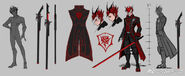 Concept art of Adam's outfit for the RWBY mobile game.