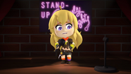 Yang displaying her "awesome" comedic talent