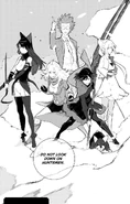 Chapter 16 (2018 manga) Team RWBY, Oobleck and Zwei prepare to fight.png (640 KB)