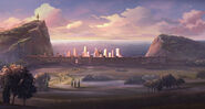 Matte painting of Argus City Reveal