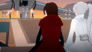 Winter Schnee disembarks with her entourage of androids
