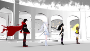 The four members of Team RWBY standing together