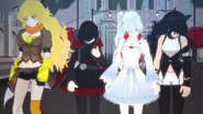 Team RWBY downed about shadowing Bartholomew Oobleck for the mission.