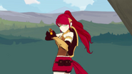 Pyrrha scoping the terrain. The Emerald Forest seems to be a substantially large area.