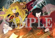 Rakuten books B2 tapestry with the illustration of Ruby and Yang drawn by Shaft