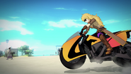 Yang riding Bumblebee